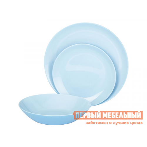 Комплект столовой посуды Дивали Light blue 18 предметов Светло-голубой