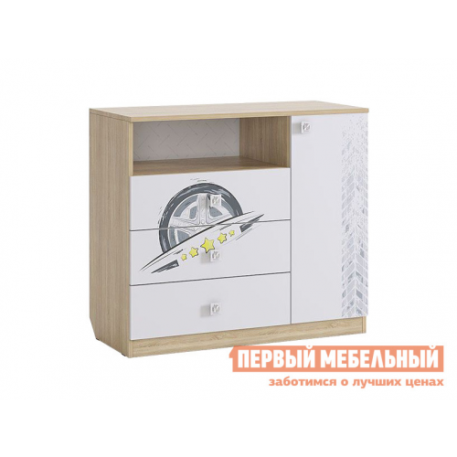 Детский комод Форсаж Дуб Сонома / Белый