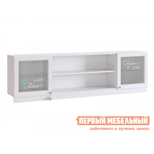 Детская полка Гламур Белый / Белый глянец