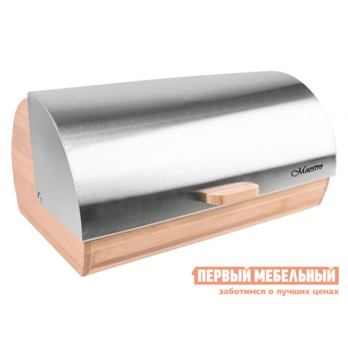 Хлебница MR-1673S Светлое дерево / Нержавеющая сталь