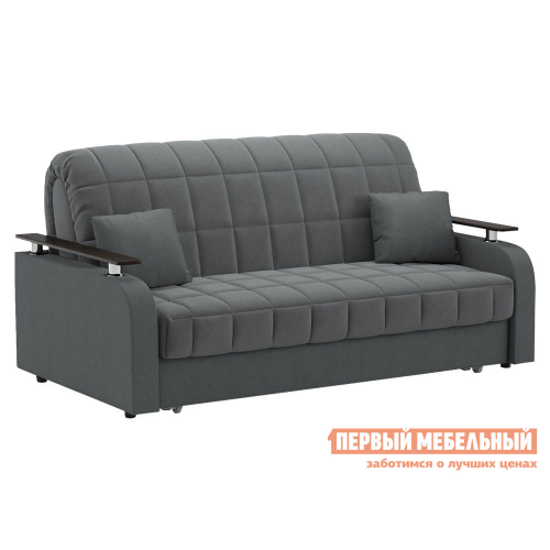 Прямой диван Франческо Серый, велюр, 160х200 см, Независимый пружинный блок, Без ящика