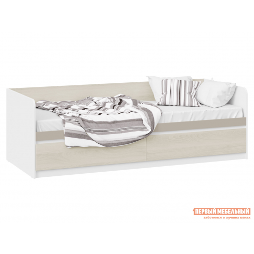 Детская кровать Сканди Дуб Гарден / Белый / Глиняный серый