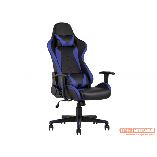 Игровое кресло TopChairs Gallardo Черный, экокожа / Синий, экокожа
