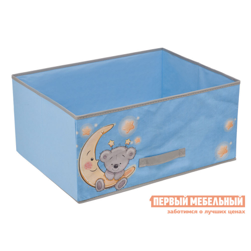 Кофр Мишка Голубой, нетканый материал, L
