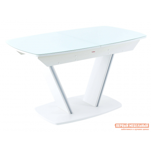 Кухонный стол Дрезден Белый, стекло / Белый, шагрень
