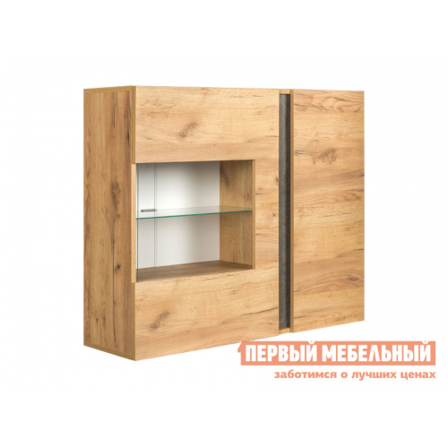 Шкаф-витрина Арчи Дуб золотой CRAFT / Камень темный