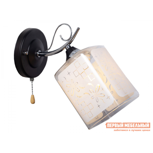 Бра MD.1087-1-W BK+CH 1*60Вт E27 Черный / Прозрачный