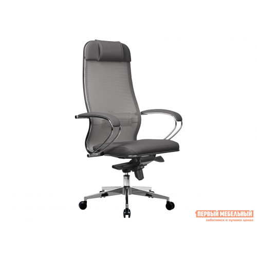 Кресло руководителя Samurai Comfort-1.01 MPES Серый, экокожа, сетка