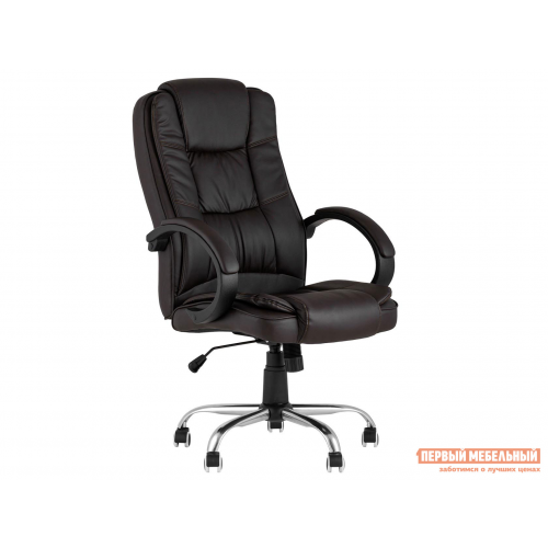 Кресло руководителя TopChairs Atlant NEW Коричневый, экокожа