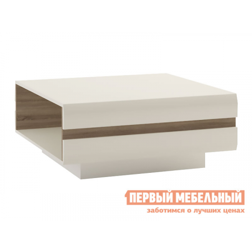 Журнальный столик Линате Белый / Сонома трюфель, Малый