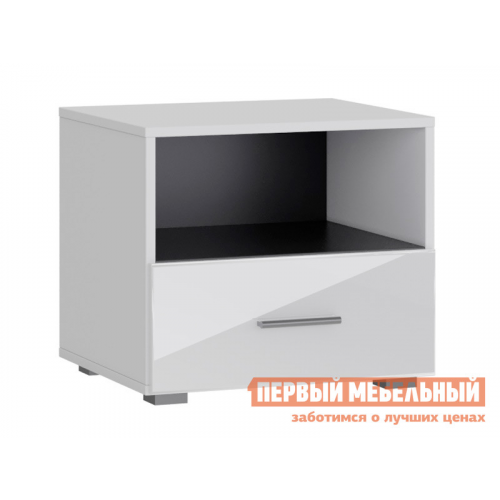 Прикроватная тумбочка Глосс Белый / Белый глянец