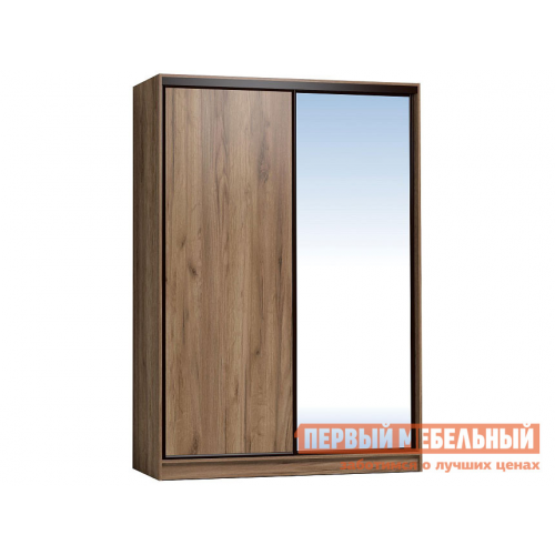 Шкаф-купе Домашний 202 с зеркалом Дуб табачный Craft, Без карниза