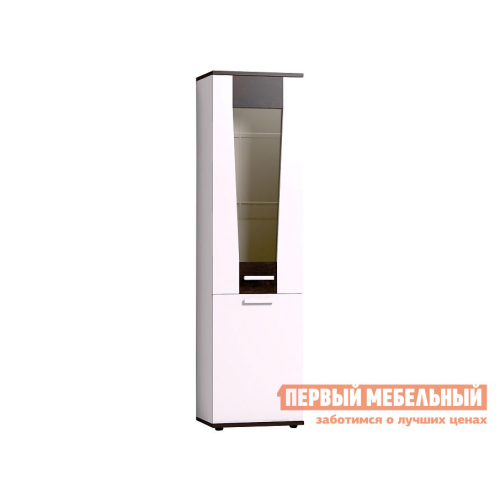 Шкаф-витрина Норвуд Белый / Орех шоколадный