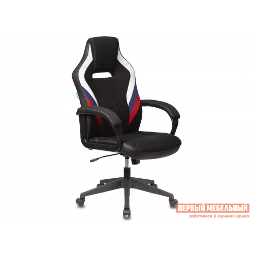 Игровое кресло VIKING 3 AERO Белый, синий, красный / Черный иск. кожа, ткань