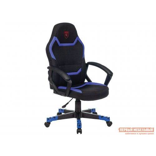Игровое кресло ZOMBIE 10 Черный, ткань / Синий, экокожа