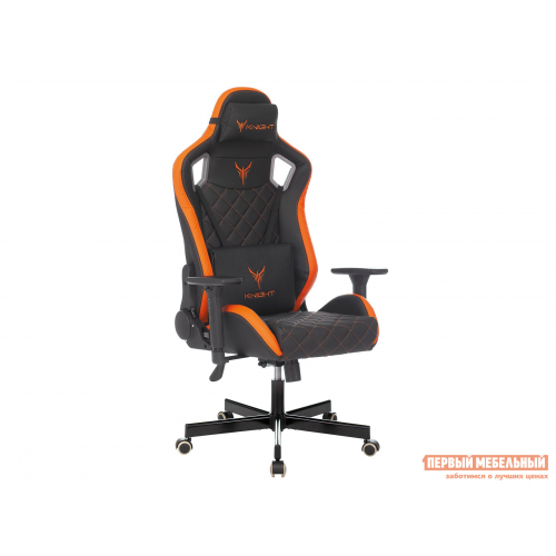 Игровое кресло KNIGHT OUTRIDER Черный, экокожа / Оранжевый, экокожа