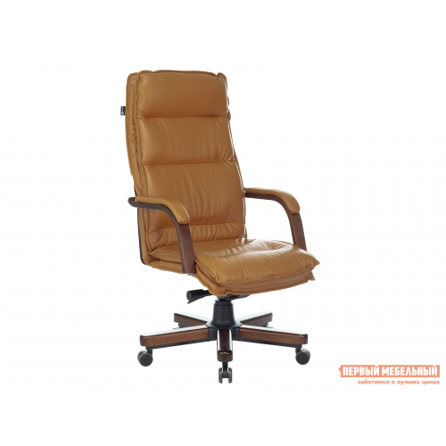 Кресло руководителя T-9927WALNUT Горчичный, кожа / Коричневый, дерево