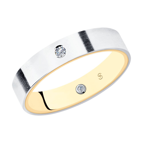 Обручальное кольцо SOKOLOV из комбинированного золота с бриллиантами