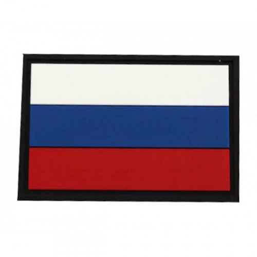 WTZ Шеврон "Флаг России", PVC на велкро, 30x20 мм (Black)