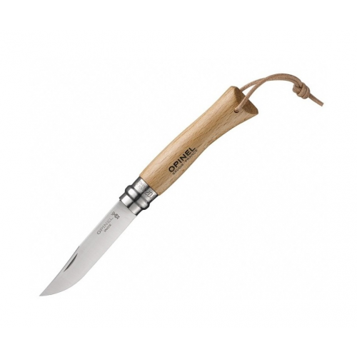 Нож складной Opinel Tradition №07, клинок 8 см, нерж. сталь, рукоять бук, темляк