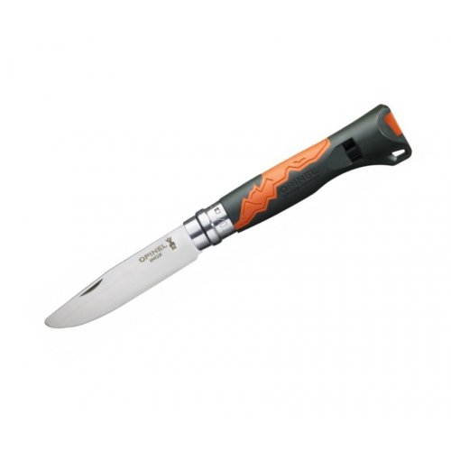 Нож складной Opinel Specialists Outdoor Junior №07, 7 см, нерж. сталь, свисток, хаки