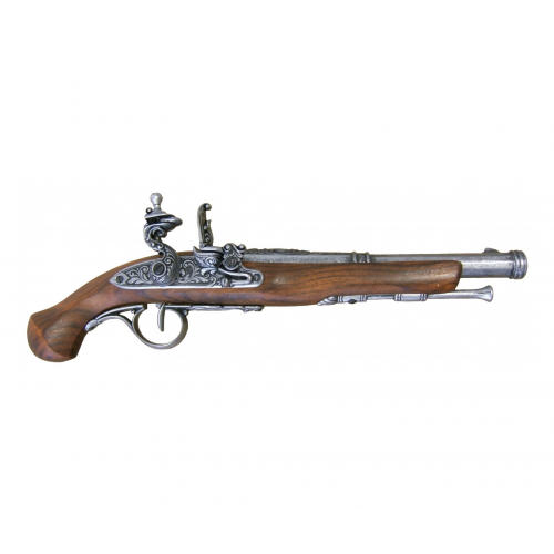Denix Макет пистолет кремневый, никель (XVIII век) DE-1102-G