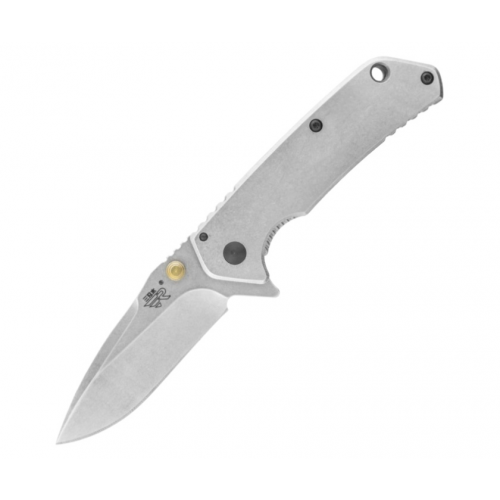 Нож складной Sanrenmu Outdoor, лезвие 71 мм, рукоять нерж. сталь, серый