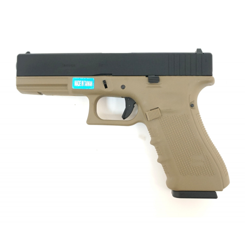 Страйкбольный пистолет WE Glock-17 Gen.4 Tan, сменные накладки (WE-G001B-TN)