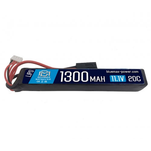 Аккумулятор BlueMAX Li-Po 11.1V 1300mah 20C Stick, 128x21x20 мм