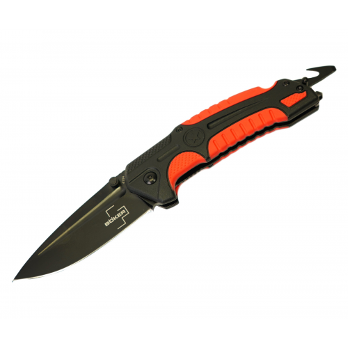 Нож складной Boker Plus Savior 1 8,4 см, сталь 12C27, рукоять FRN Black/Red