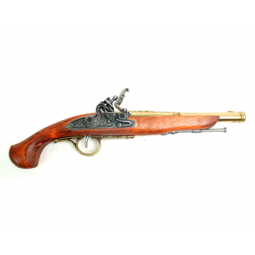 Denix Макет пистолет кремневый, латунь (XVIII век) DE-1102-L