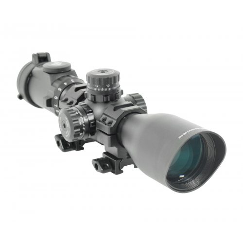 Оптический прицел Leapers Accushot Tactical 3-12x44 AO Compact, 30 мм, Mil-Dot, подсветка IE36, на Weaver