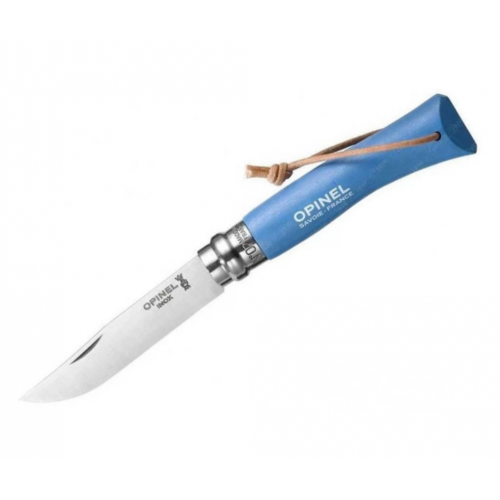 Нож складной Opinel Tradition Trekking №07, 8 см, нерж. сталь, рукоять граб, сине-зеленый