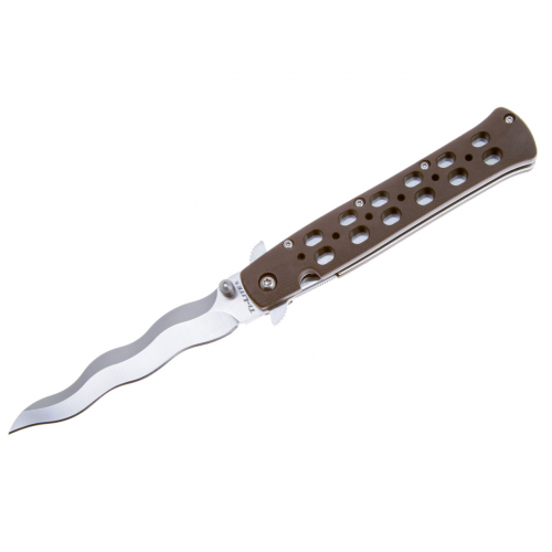 Нож складной Cold Steel Ti-Lite 4 Kris 10,1 см, сталь AUS-10A, рукоять Zytel Brown