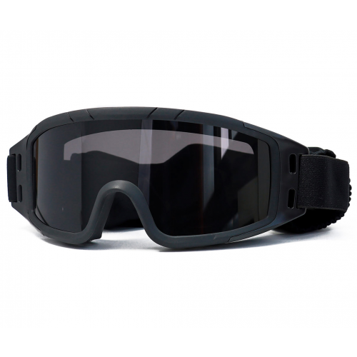 Очки-маска тактические ShotTime Puma, UV400, Anti-Fog, оправа черная (серая линза)