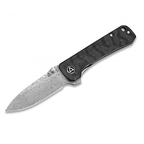 Нож складной QSP Knife Hawk 8,2 см, сталь Damascus, рукоять Carbon Grey