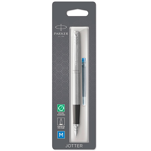 2031012 Перьевая ручка Parker (Паркер) Jotter Core F61 Stainless Steel CT M в блистере