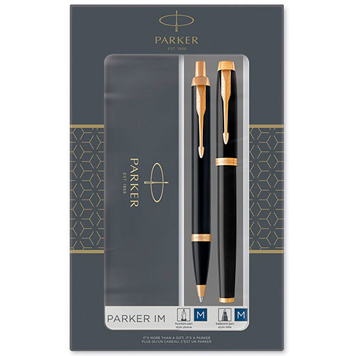 2093216 Набор Parker (Паркер) IM Core Black GT из перьевой и шариковой ручек
