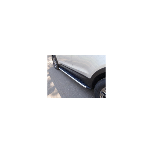 Боковые подножки, пороги алюминиевые с пластиковой накладкой (1720 из 2-х мест) Компания ТСС HYUNSF11-11AL Hyundai Santa Fe 2011-2012