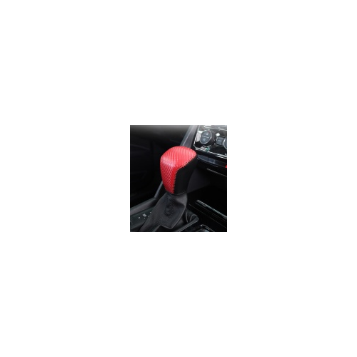 Чехол на ручку КПП (кожа, красный / черный карбон) для Volkswagen Teramont 2017 -
