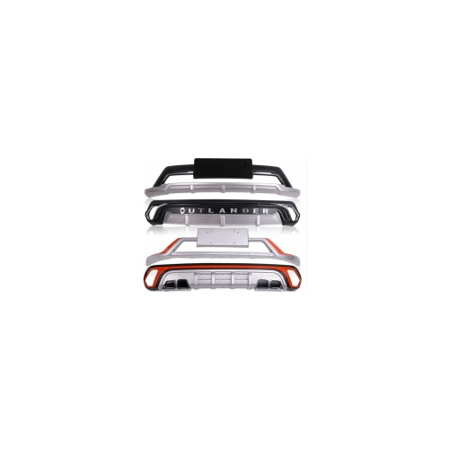 Накладки на передний и задний бамперы ( вставок оранжевый) для Mitsubishi Outlander 3 (2011 - 2014)