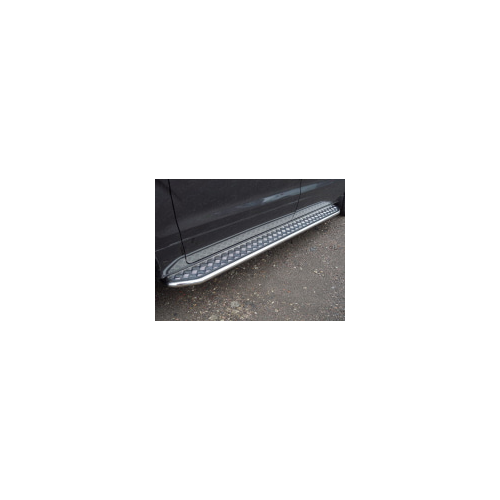 Боковые подножки, пороги с площадкой (диаметр 42,4 мм) Компания ТСС HYUNH113-09 Hyundai H-1 2013-2018