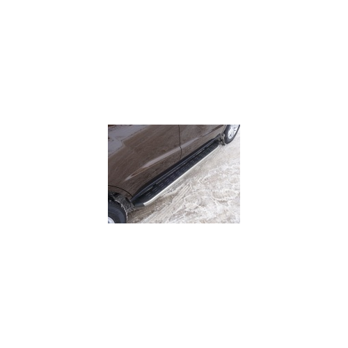 Боковые подножки, пороги с пластиковой накладкой (без сверления, алюминий) ТСС GEELEMGX715-17AL для Geely Emgrand X7 2017 -