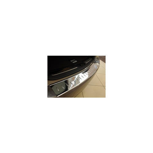 Накладка на задний бампер (с загибом, шлифованная нержавеющая сталь (HB Croni FO02HZ1SP Ford C-Max 2010 - 2014
