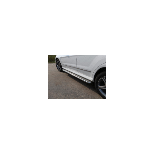 Боковые подножки, пороги с площадкой 42,4 мм (нержавеющая сталь) Компания ТСС MERGLK220D14-06 Mercedes GLK-Class 2012 - 2015