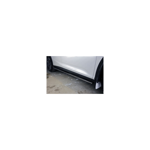 Боковые подножки, пороги овальные с накладкой 75х42 мм Компания ТСС LEXRX200t15-04 Lexus RX200t 2016-