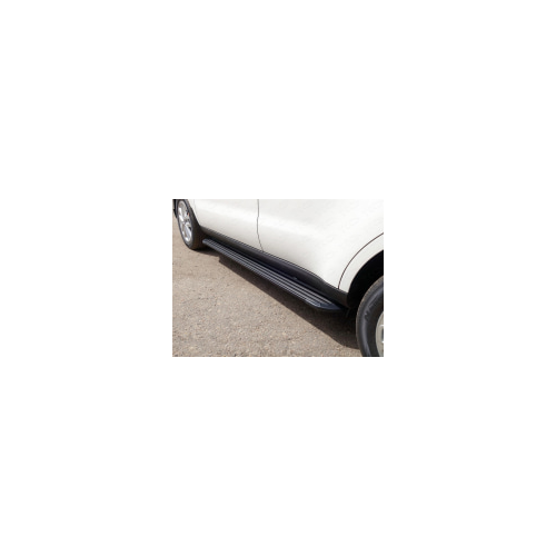 Боковые подножки, пороги алюминиевые "Slim Line Black" 1820 мм Компания ТСС NISMUR16-23B Nissan Murano 2016-