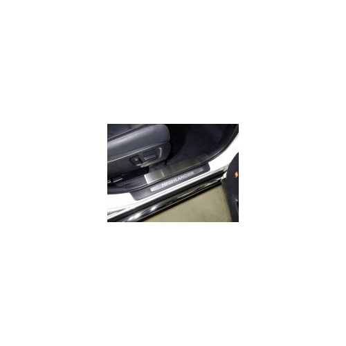 Накладки на пластиковые пороги (лист шлифованный) 2 шт ТСС TOYHIGHL17-12 Toyota Highlander 2014 -
