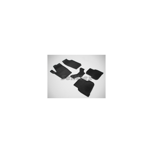 Коврики салона резиновые с рисунком "Сетка", черные Seintex 83397 Volkswagen Polo SD 2010 - 2019