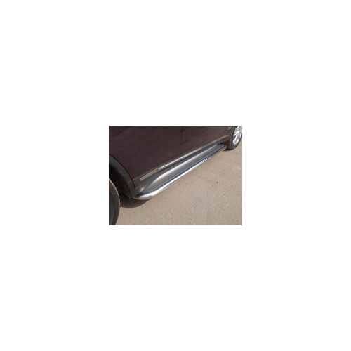 Боковые подножки, пороги с площадкой (нержавеющая сталь) 60,3 мм Компания ТСС INFQX7015-06 Infiniti QX70 2013-